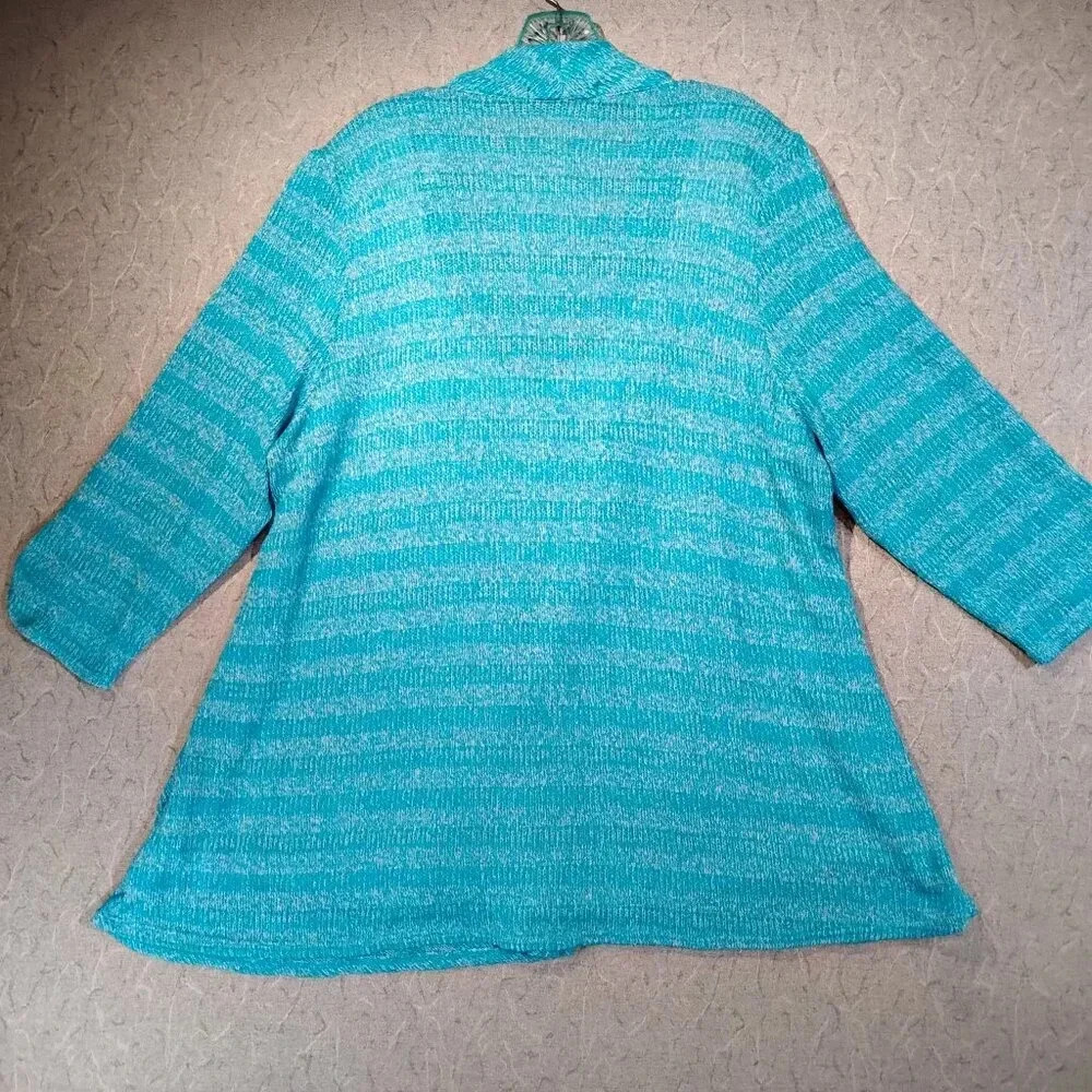Heart Soul Plus Women's Blue & White Long Sleeve Sparkle Sweater/Blouse Size  3X - Picture 7 of 9
